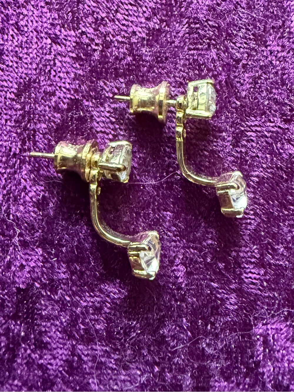 Classic Gold Crystal Back-Set Stud Earrings